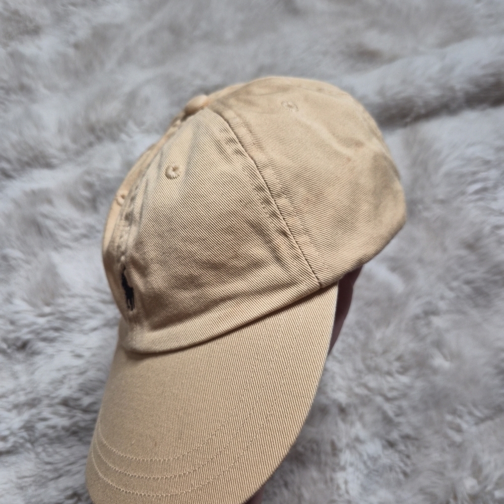 Kids Youth Polo Ralph Lauren Hat Baseball Cap Butter Yellow Unisex Cotton Spring - Picture 10 of 11